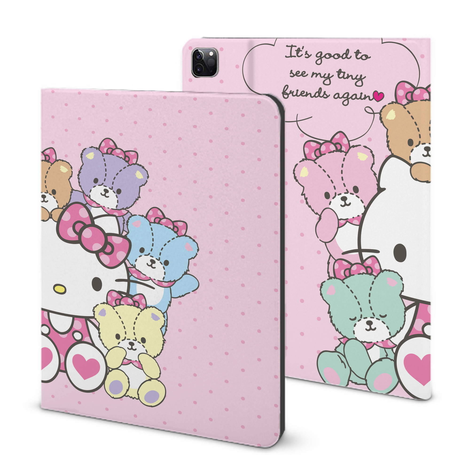 （画像用） Hello Kitty ハローキティ IPad ケース ブック型 PUレザー TPU 耐衝撃 軽量 薄型 ペン収納なし 全面保護 IPad 各モデル対応